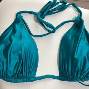 La Blanca Teal Halter Bikini Top